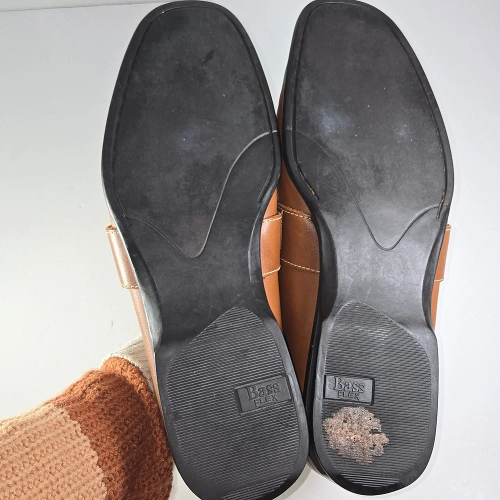 Bass Mens Vesper Leather Loafer Shoes Brown Size 13M Made in Brazil